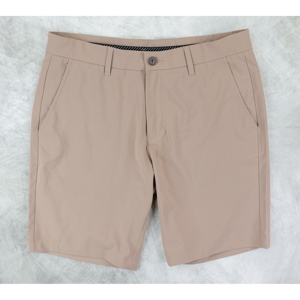 Primo Golf Shorts Mens 31 Khaki Tan Performance Stretch 9" Inseam Chino